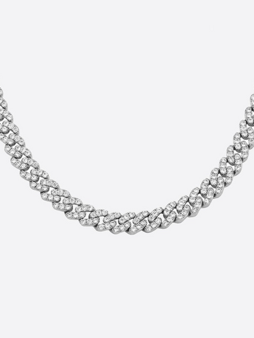 ICY CUBANA NECKLACE - WHITE GOLD