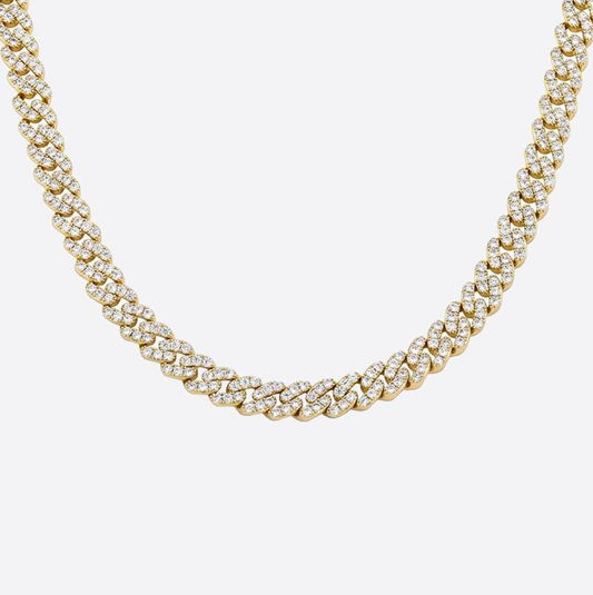 ICY CUBANA NECKLACE - 18K GOLD